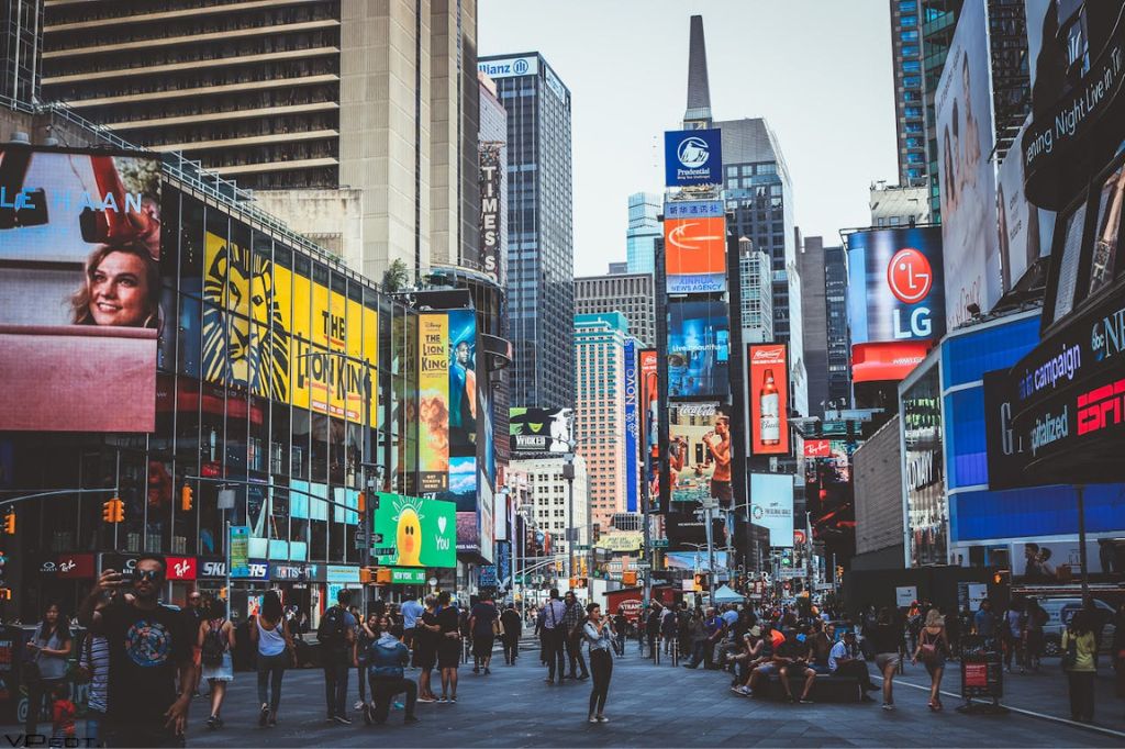 Times Square Lights Up New York City, USA